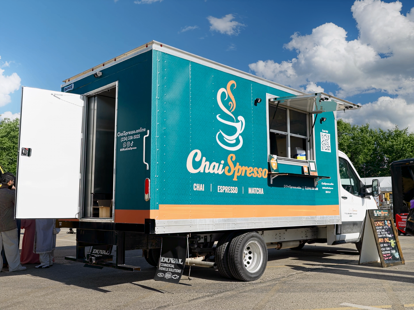 ChaiSpresso mobile café truck serving at an event